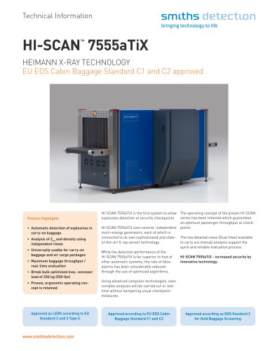 HI-SCAN 7555aX - SMITHS DETECTION - PDF Catalogs | Technical